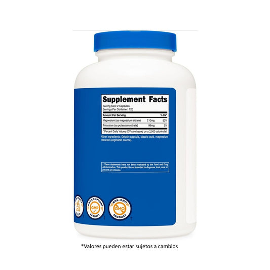 NUTRICOST CITRATO MAGNESIO + MAGENESIO 240 CAP